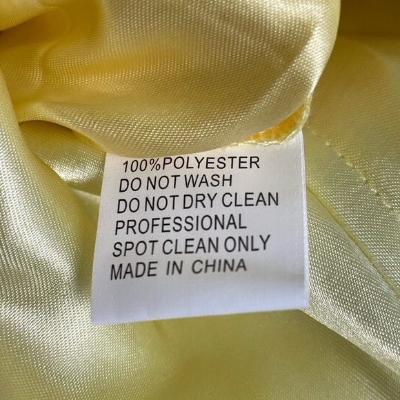 NWT Mac Duggal 68096 Strapless High Low Dress Lemon Yellow Shimmer Chiffon Sz 6 - Picture 13 of 14